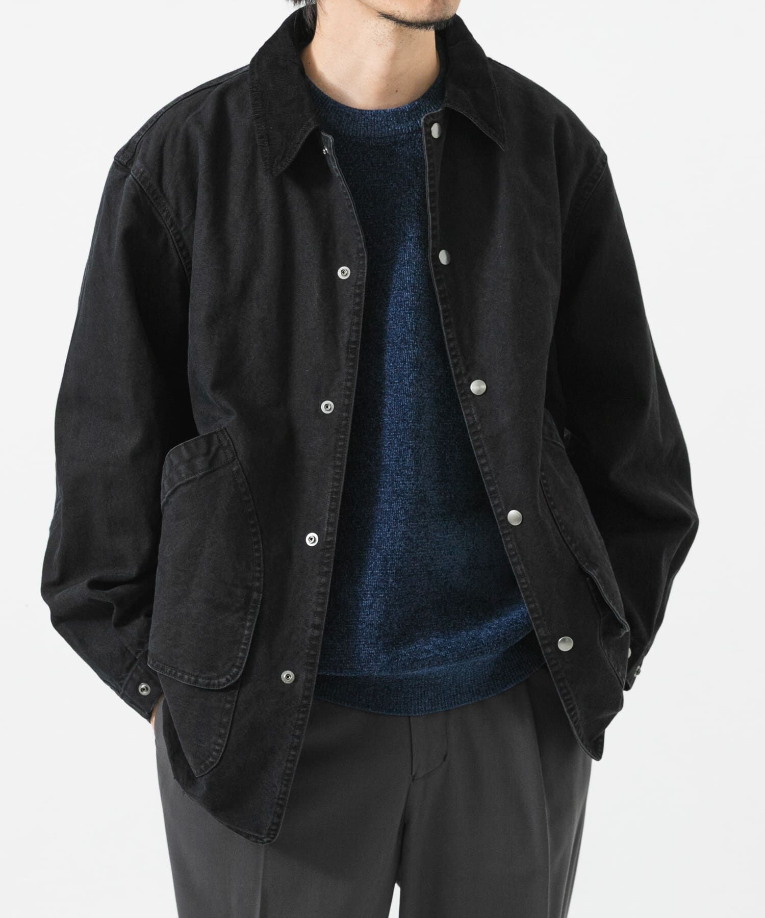 URBAN RESEARCH「DUCK HUNTING JACKET」|ノーカラーコート|