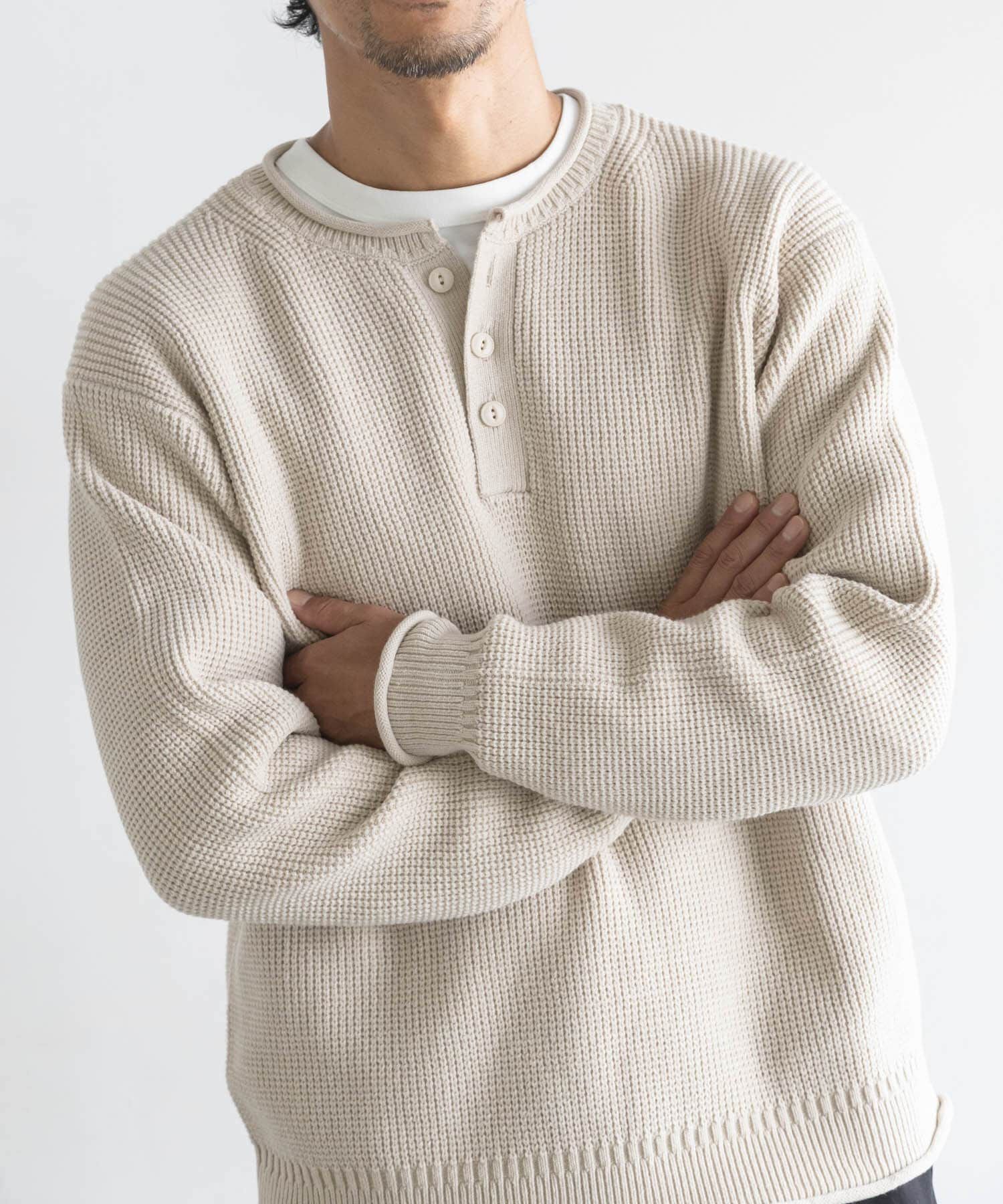 Sonny Label 「ワッフルヘンリーネックニットプルオーバー」|ニット・セーター|