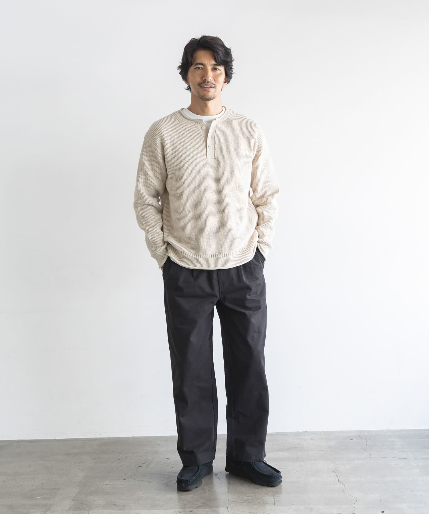 Sonny Label 「ワッフルヘンリーネックニットプルオーバー」|ニット・セーター|