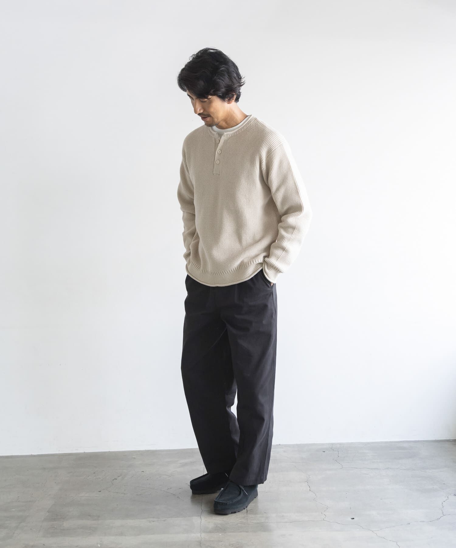 Sonny Label 「ワッフルヘンリーネックニットプルオーバー」|ニット・セーター|