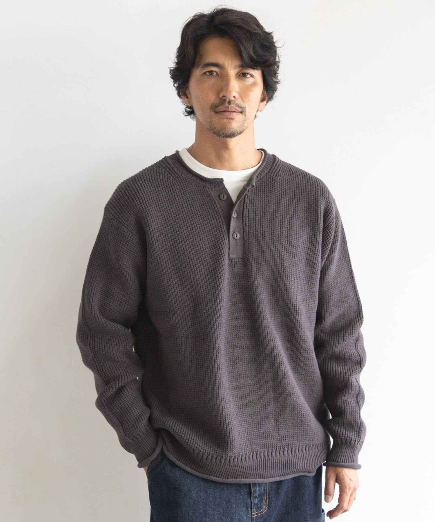 Sonny Label 「ワッフルヘンリーネックニットプルオーバー」|ニット・セーター|