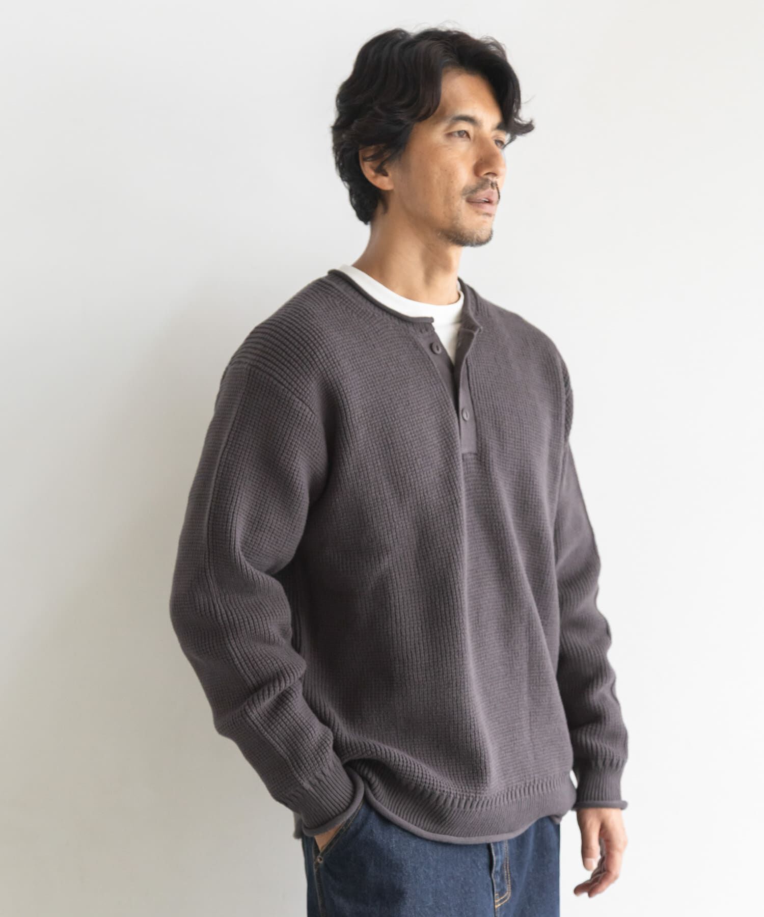 Sonny Label 「ワッフルヘンリーネックニットプルオーバー」|ニット・セーター|