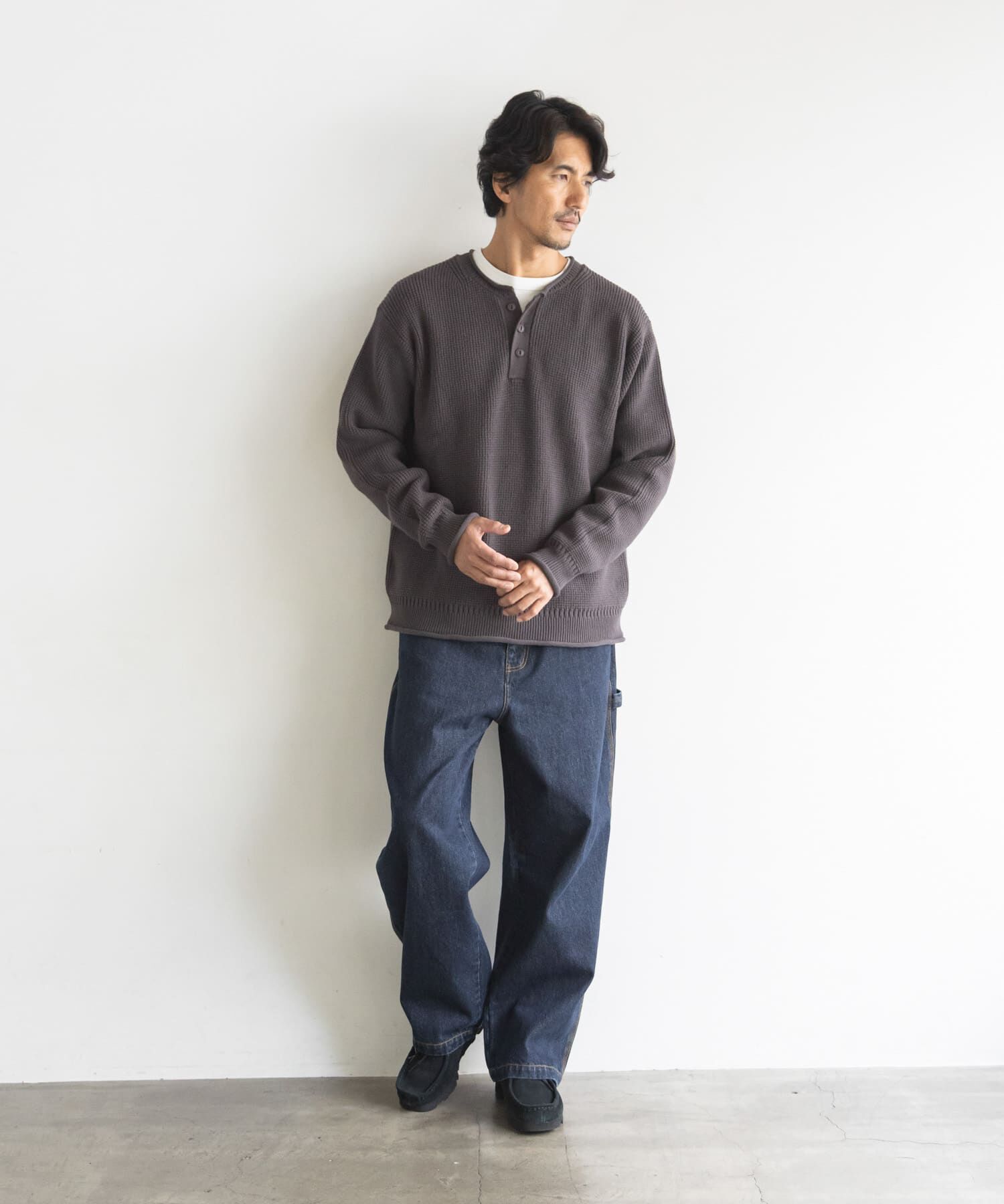 Sonny Label 「ワッフルヘンリーネックニットプルオーバー」|ニット・セーター|