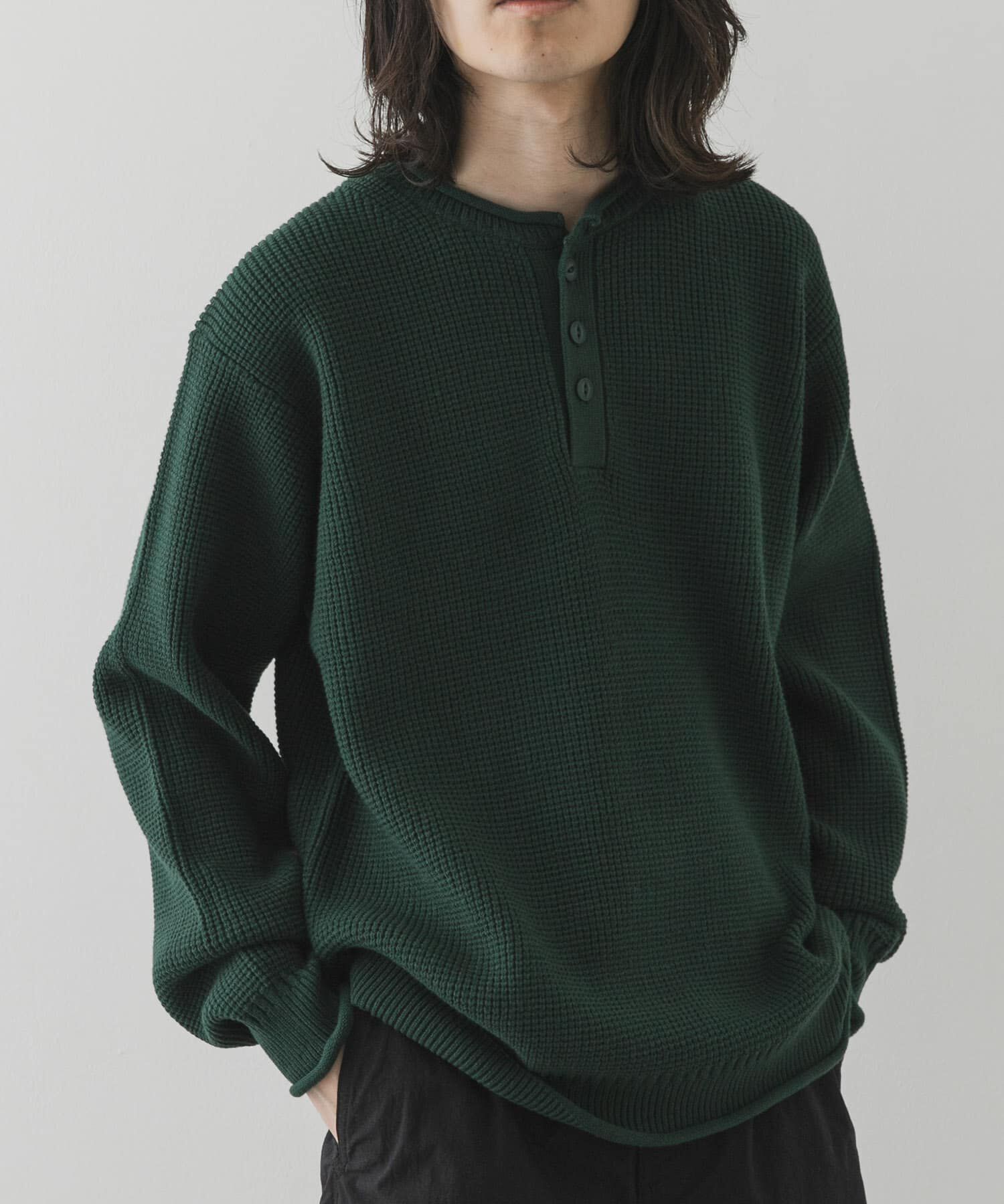 Sonny Label 「ワッフルヘンリーネックニットプルオーバー」|ニット・セーター|