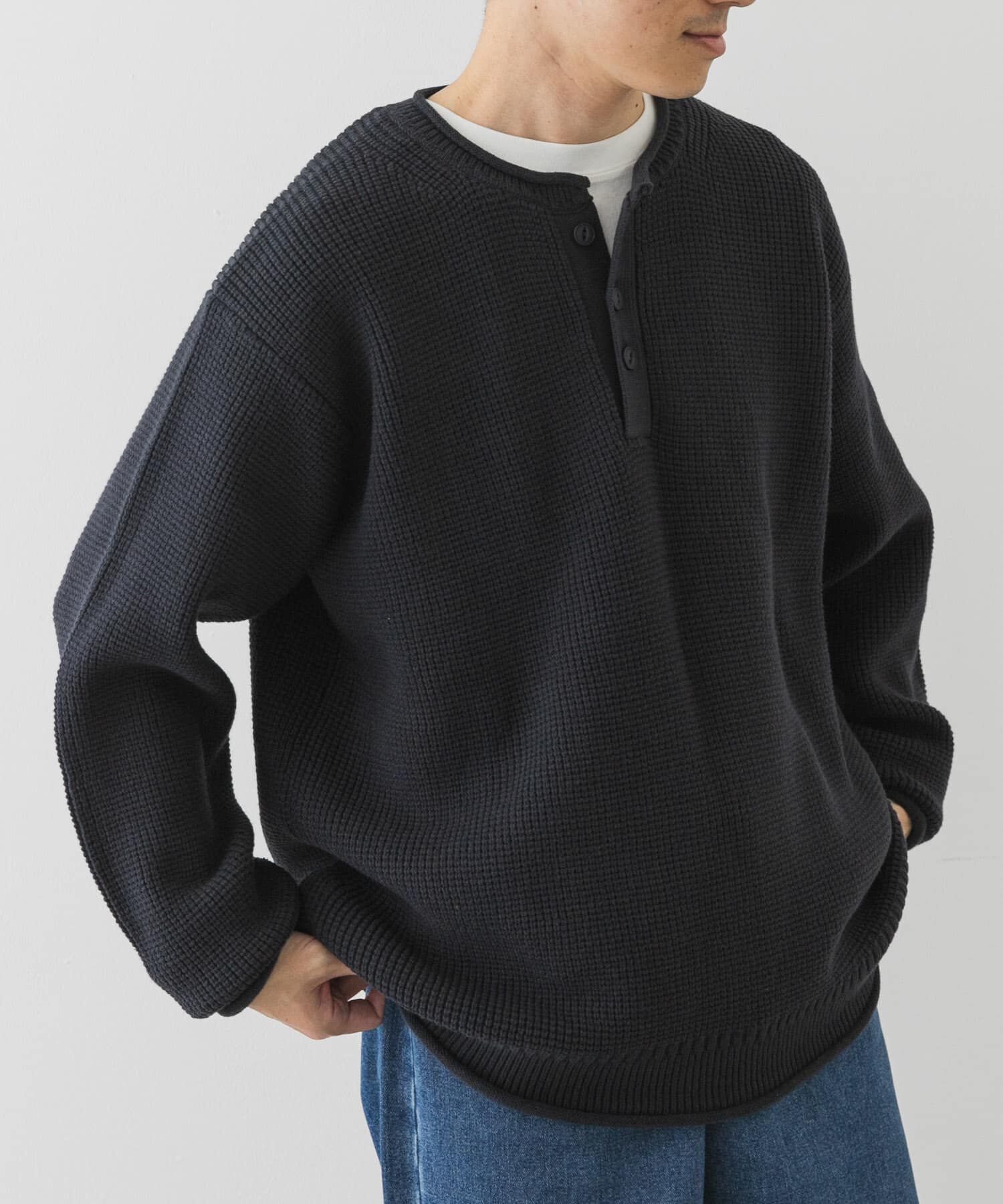 Sonny Label 「ワッフルヘンリーネックニットプルオーバー」|ニット・セーター|