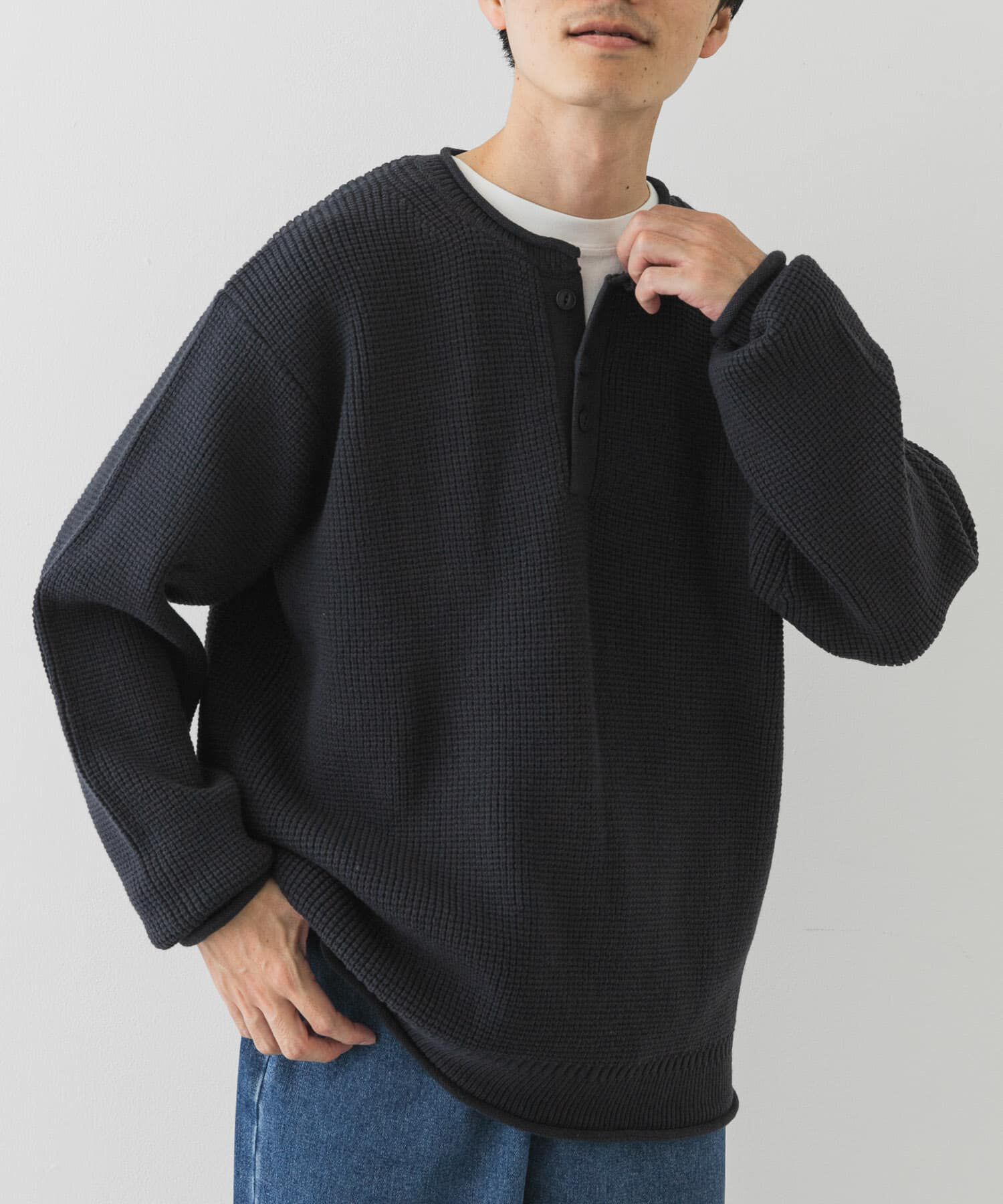 Sonny Label 「ワッフルヘンリーネックニットプルオーバー」|ニット・セーター|