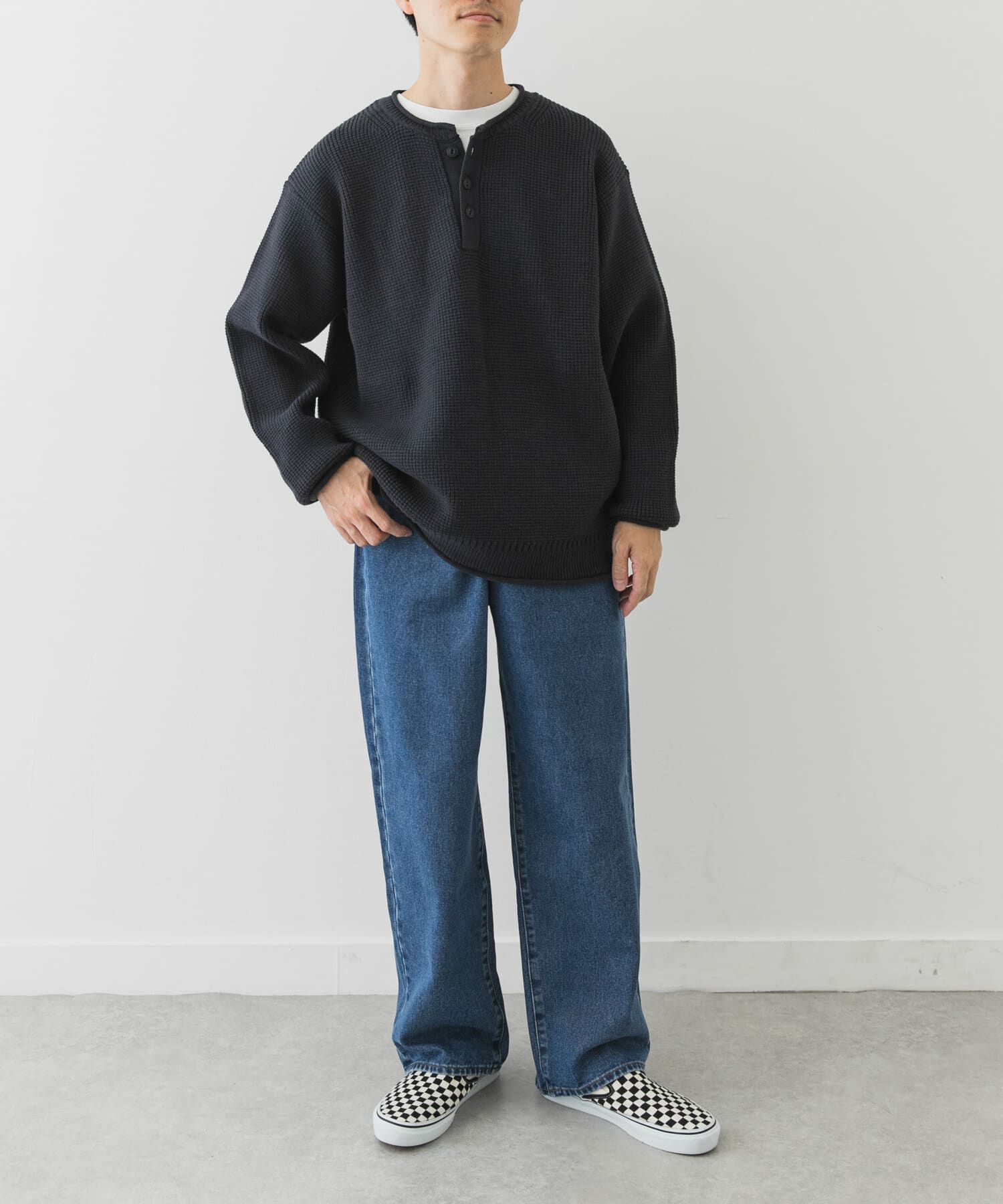 Sonny Label 「ワッフルヘンリーネックニットプルオーバー」|ニット・セーター|