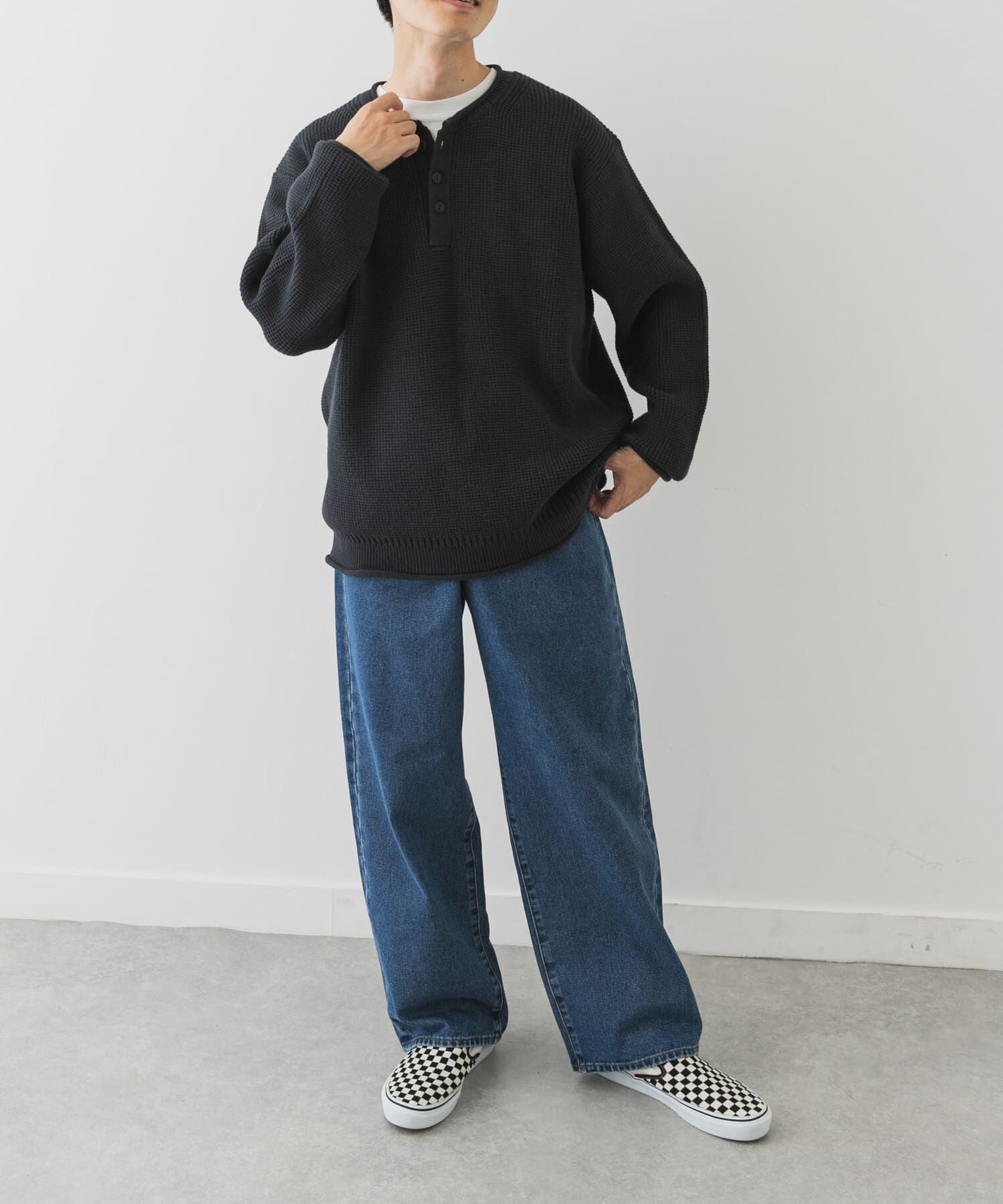 Sonny Label 「ワッフルヘンリーネックニットプルオーバー」|ニット・セーター|