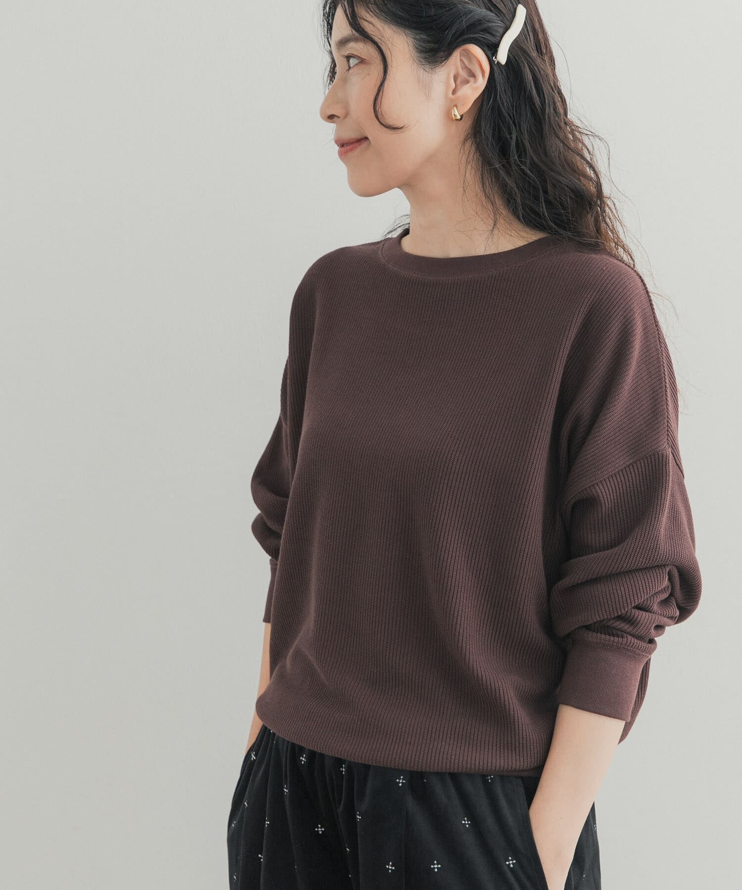 URBAN RESEARCH DOORS「『一部WEB限定カラー』タックフライスロングスリーブプルオーバー」|Tシャツ・カットソー|