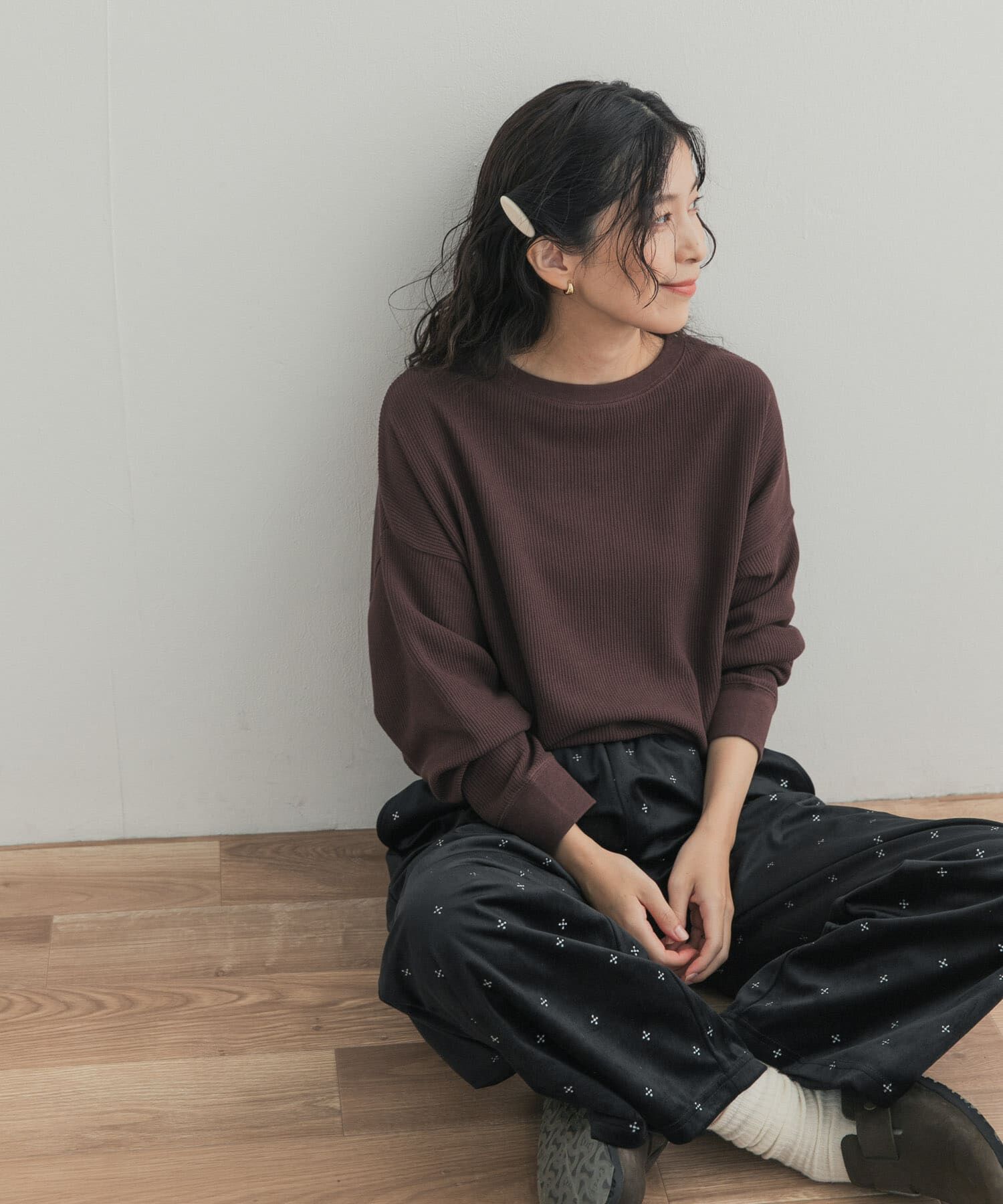 URBAN RESEARCH DOORS「『一部WEB限定カラー』タックフライスロングスリーブプルオーバー」|Tシャツ・カットソー|
