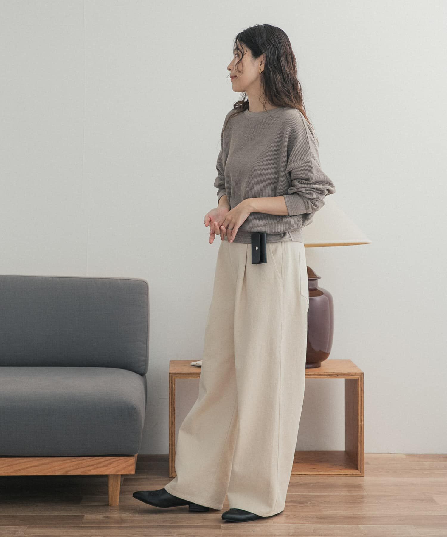 URBAN RESEARCH DOORS「『一部WEB限定カラー』タックフライスロングスリーブプルオーバー」|Tシャツ・カットソー|