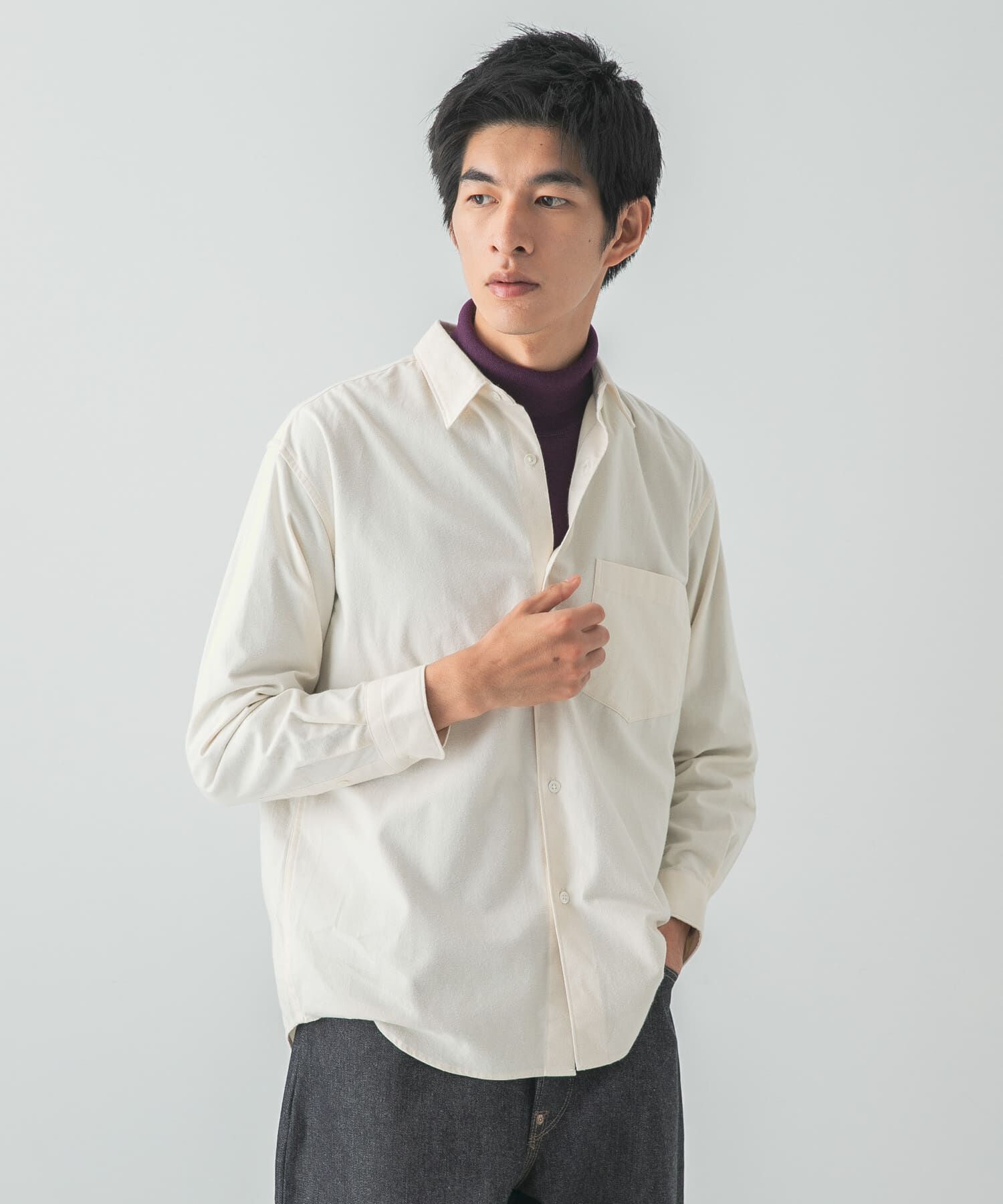 URBAN RESEARCH「『UR TECH』BRUSHED TWILL SHIRTS」|シャツ・ブラウス|オフホワイト