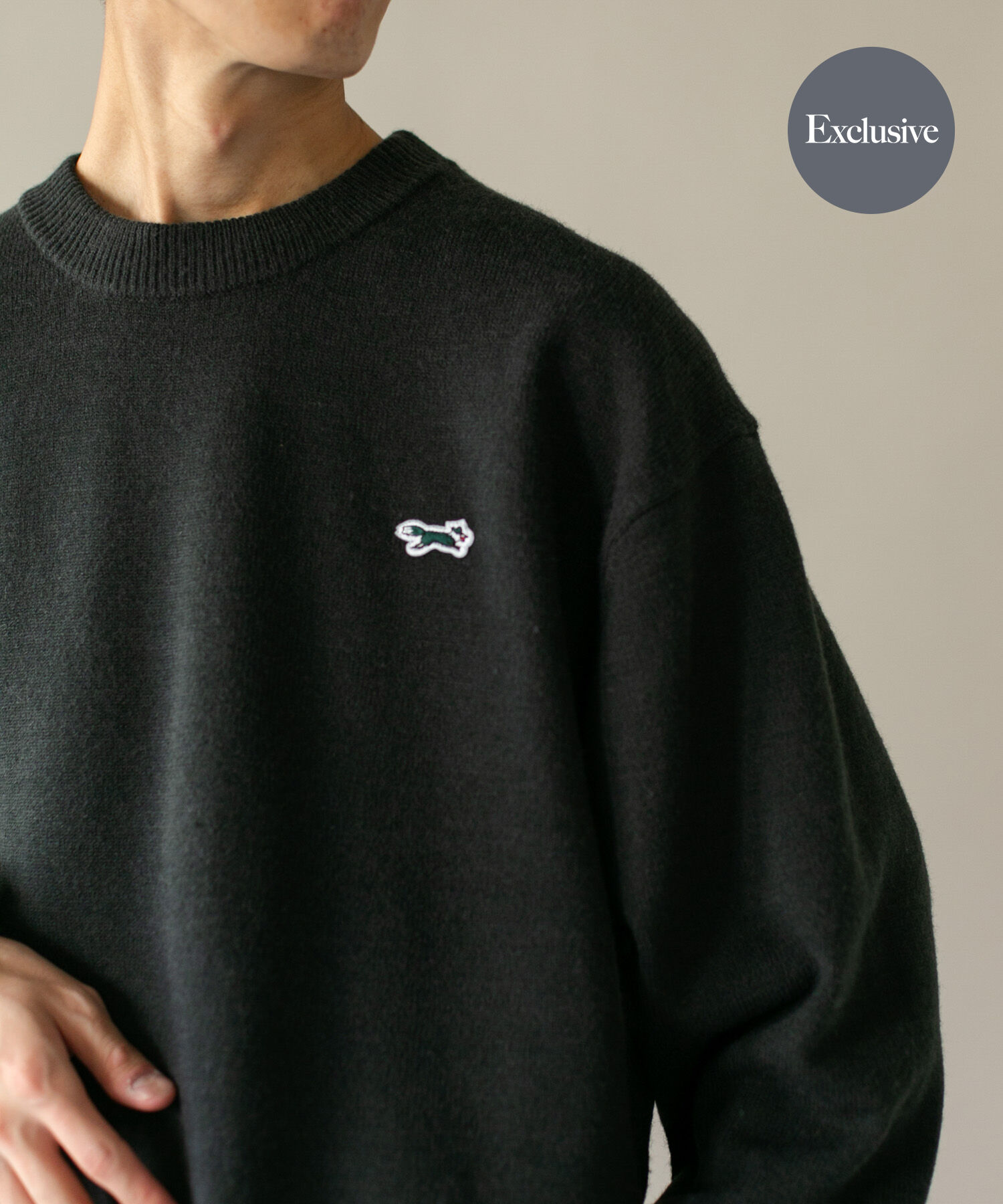 URBAN RESEARCH DOORS「『別注』PENNEYS&times;DOORS　THE FOX クルーネック スフレニット」|ニット・セーター|チャコールグレー