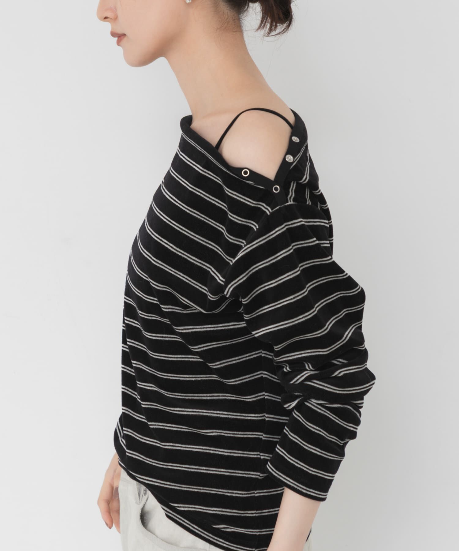 URBAN RESEARCH「VELOUR BORDER 2WAY TOPS」|Tシャツ・カットソー|
