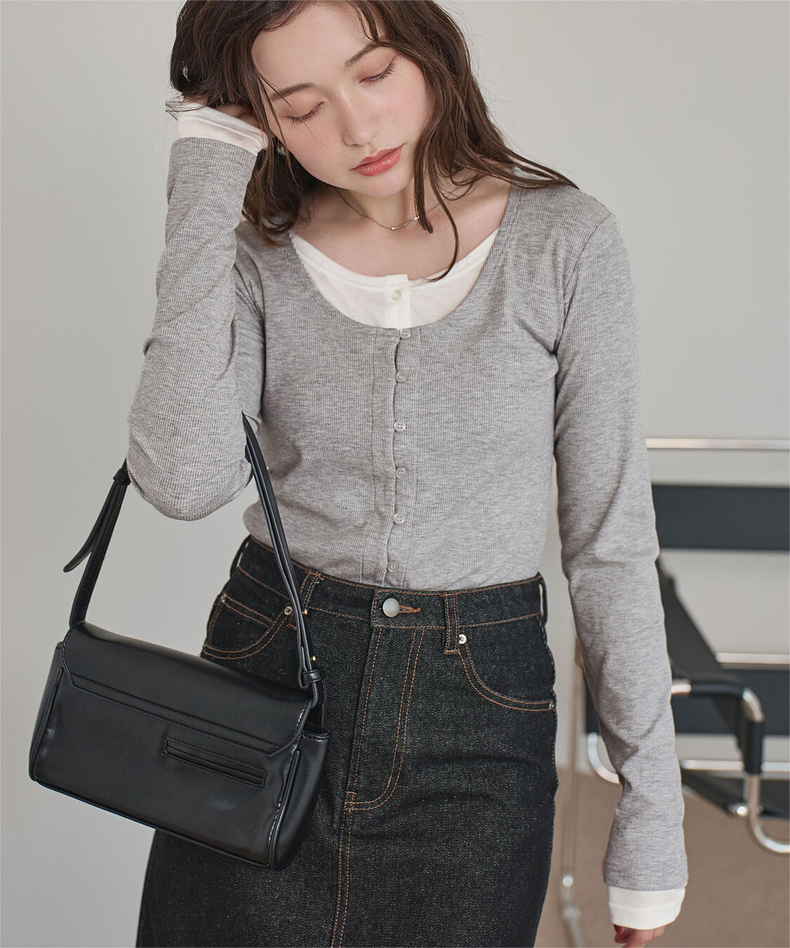 titivate「レイヤード風リブカットソートップス」|Tシャツ・カットソー|
