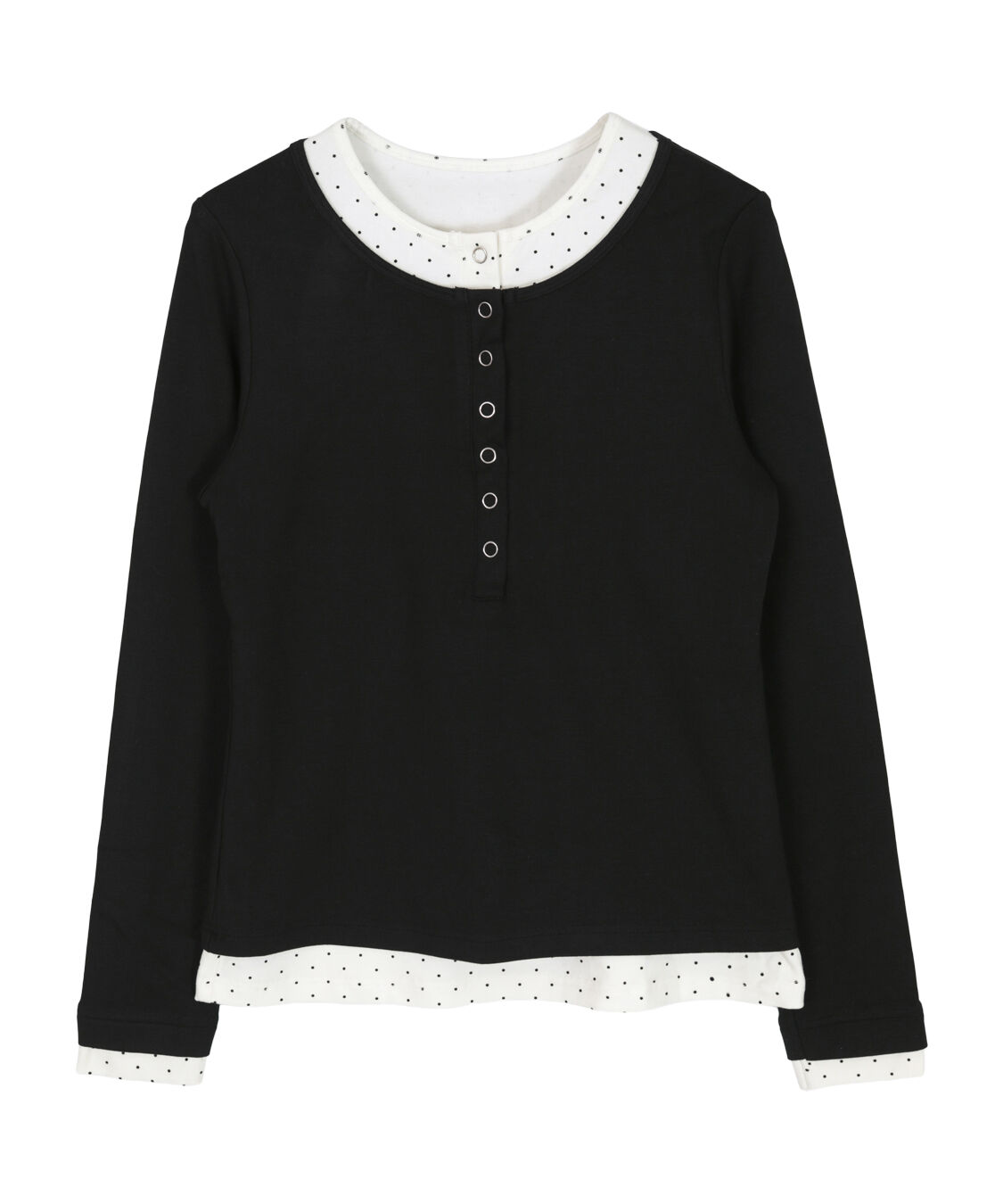 miette「レイヤード風ヘンリーネックトップス」|Tシャツ・カットソー|