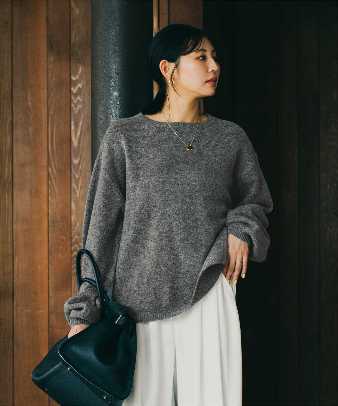 ur's「【うえむらあやのさんコラボアイテム】【スフレタッチ】ウールブレンドオーバーサイズニット」|ニット・セーター|