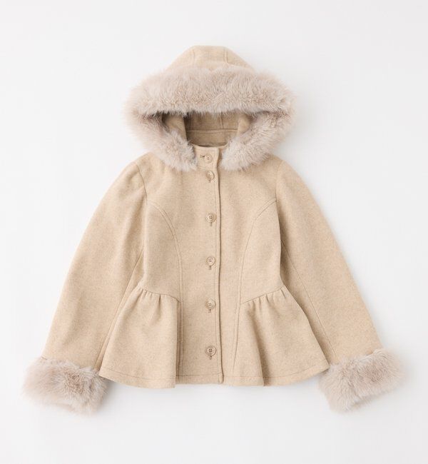 one after another NICE CLAUP「【セットアップ可能】フェイクファーペプラムコート」|その他|