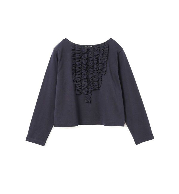 mizuiro ind「mizuiro ind フリルプルオーバーT」|Tシャツ・カットソー|ネイビー