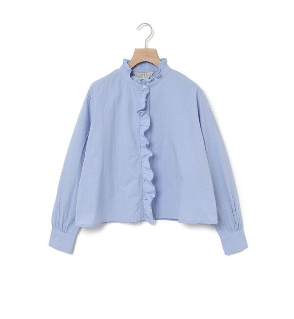 MidiUmi「MidiUmi フリルショートシャツ」|シャツ・ブラウス|サックス
