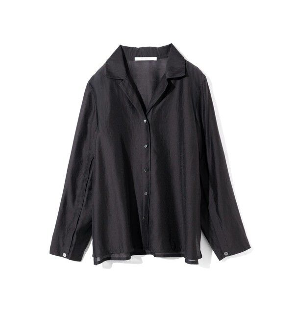 MIDIUMISOLID「MIDIUMISOLID for Ladies エアスプリットシャツ」|シャツ・ブラウス|ブラック