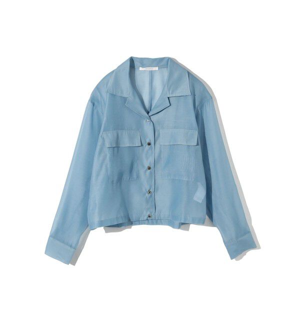 MIDIUMISOLID「MIDIUMISOLID for Ladies オープンカラーシアーシャツ」|シャツ・ブラウス|