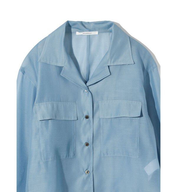 MIDIUMISOLID「MIDIUMISOLID for Ladies オープンカラーシアーシャツ」|シャツ・ブラウス|