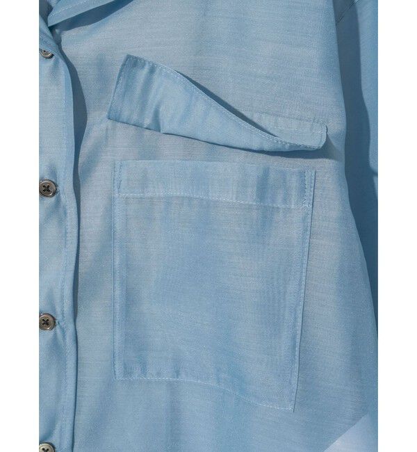 MIDIUMISOLID「MIDIUMISOLID for Ladies オープンカラーシアーシャツ」|シャツ・ブラウス|