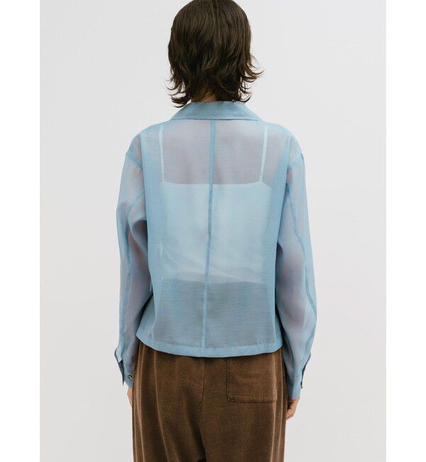 MIDIUMISOLID「MIDIUMISOLID for Ladies オープンカラーシアーシャツ」|シャツ・ブラウス|
