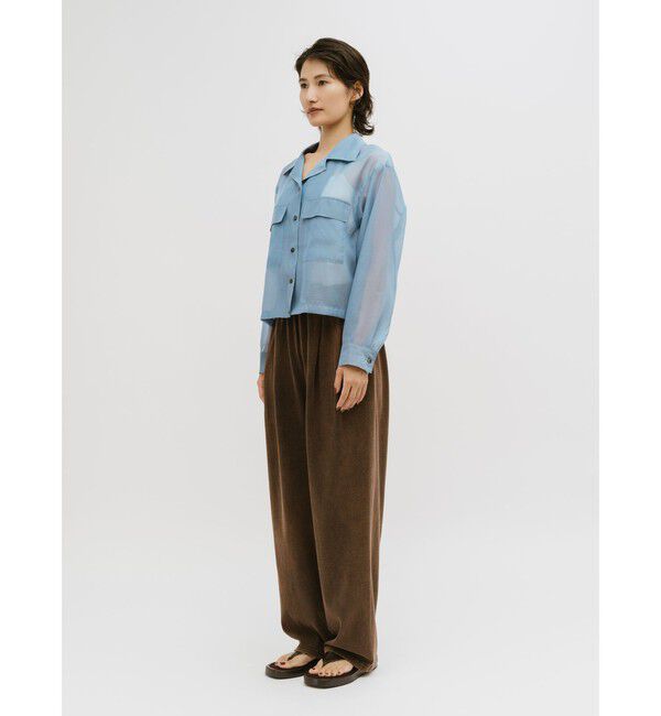 MIDIUMISOLID「MIDIUMISOLID for Ladies オープンカラーシアーシャツ」|シャツ・ブラウス|