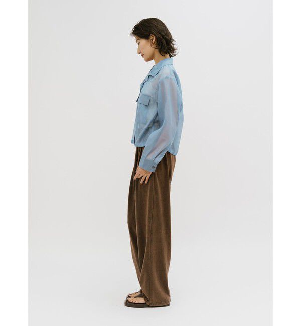 MIDIUMISOLID「MIDIUMISOLID for Ladies オープンカラーシアーシャツ」|シャツ・ブラウス|