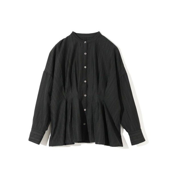 MIDIUMISOLID「MIDIUMISOLID for Ladies タックブラウス」|シャツ・ブラウス|ブラック