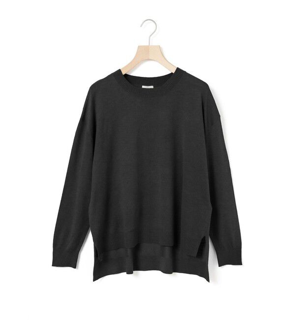 MidiUmi「MidiUmi ワイドニットプルオーバー」|ニット・セーター|ブラック
