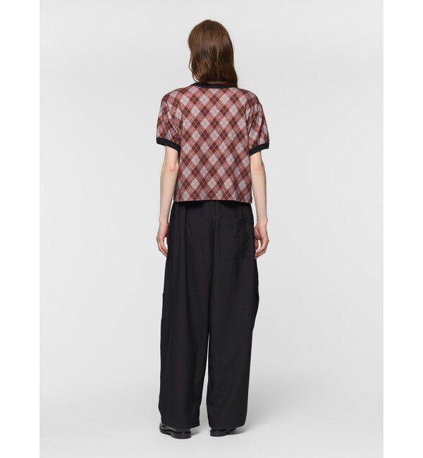 mizuiro ind「mizuiro ind アーガイルプリントTシャツ」|Tシャツ・カットソー|