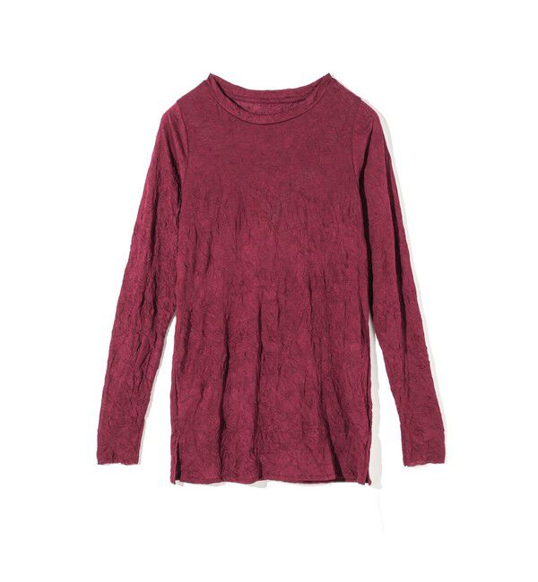 MIDIUMISOLID「MIDIUMISOLID for Ladies ワッシャーシアークルーネックインナー」|Tシャツ・カットソー|ワイン