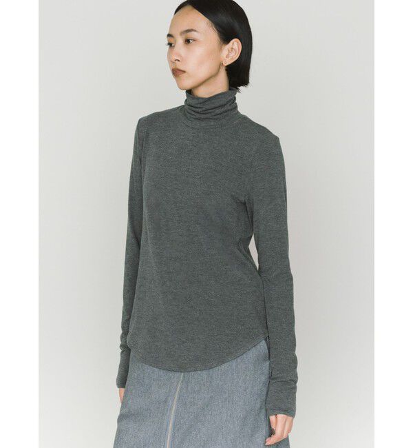 MIDIUMISOLID「MIDIUMISOLID for Ladies ハイネックラウンドヘムブルオーバー」|Tシャツ・カットソー|