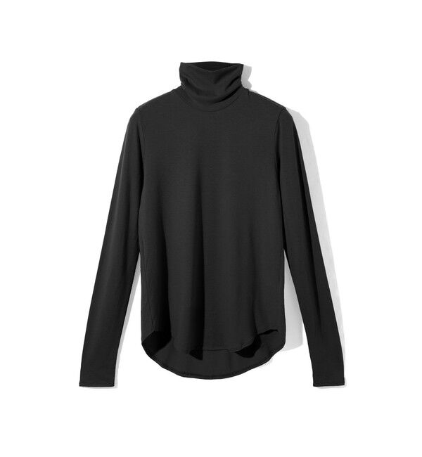 MIDIUMISOLID「MIDIUMISOLID for Ladies ハイネックラウンドヘムブルオーバー」|Tシャツ・カットソー|ブラック
