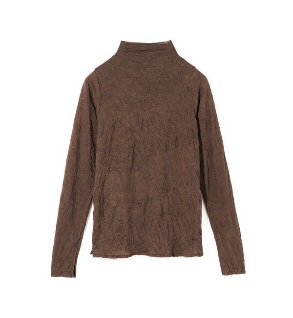 MIDIUMISOLID「MIDIUMISOLID for Ladies ワッシャーシアーハイネックインナー」|Tシャツ・カットソー|ブラウン