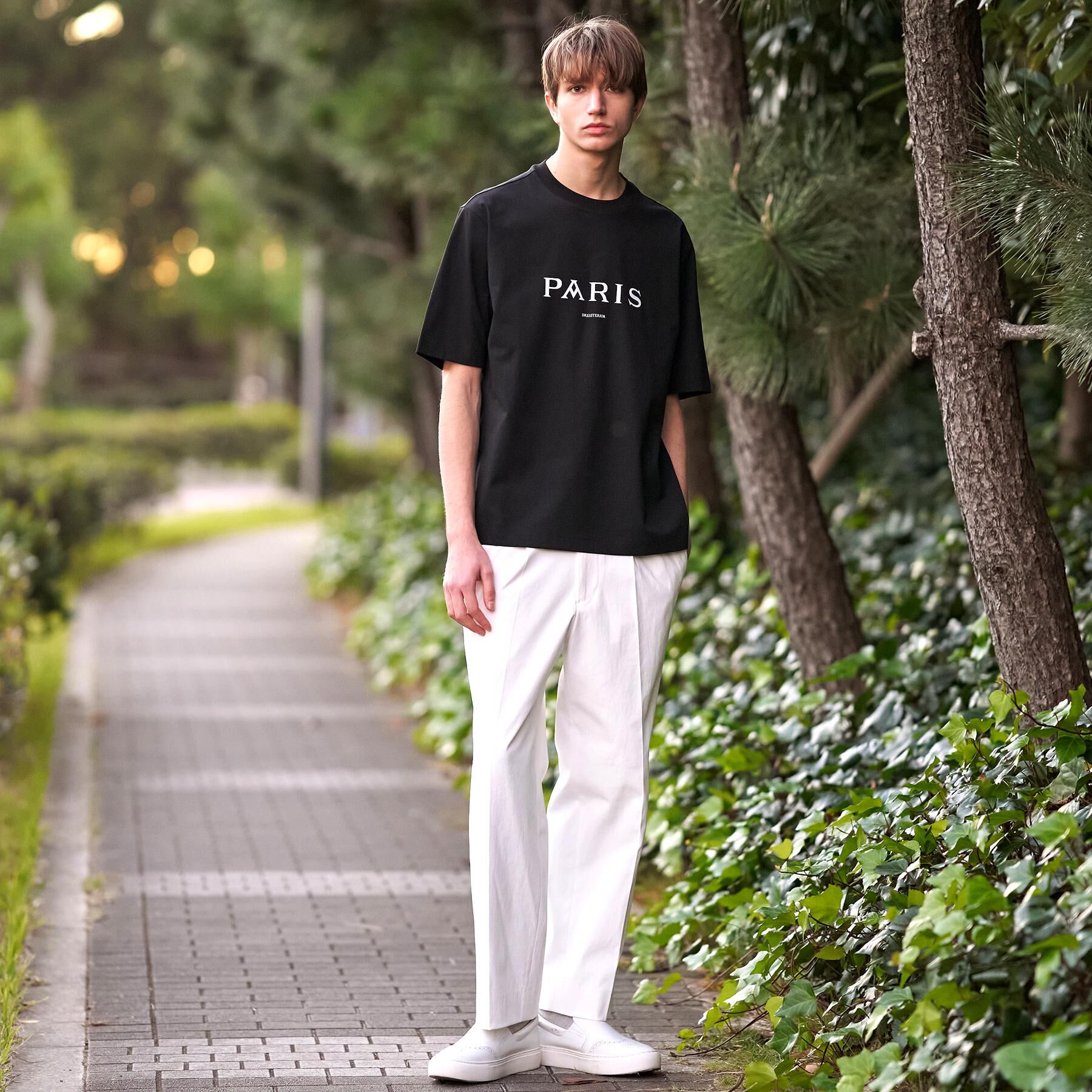 DRESSTERIOR「【接触冷感／UVカット／抗菌防臭／しわ防止】クールデオドラント ロゴTシャツ」|Tシャツ・カットソー|