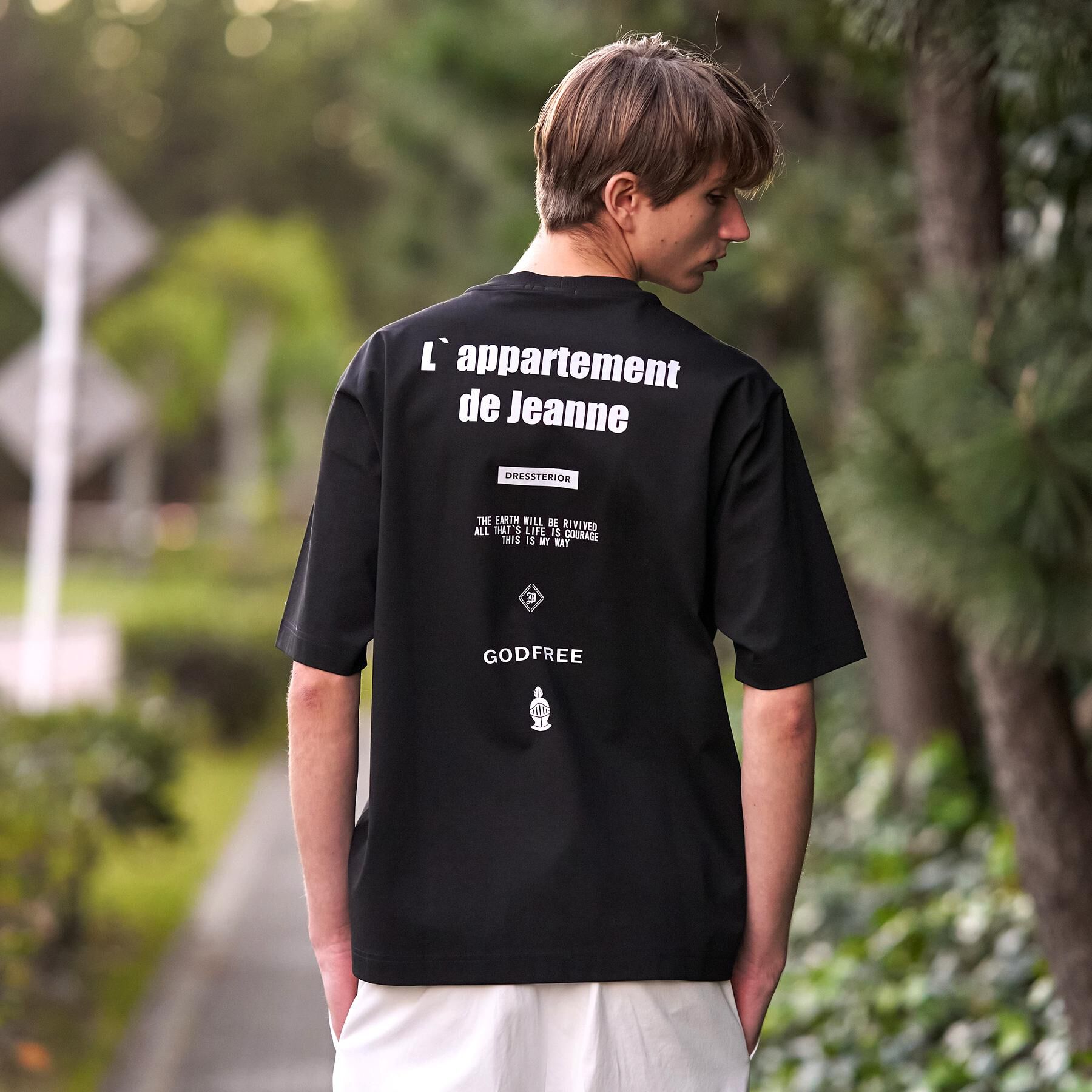 DRESSTERIOR「【接触冷感／UVカット／抗菌防臭／しわ防止】クールデオドラント ロゴTシャツ」|Tシャツ・カットソー|