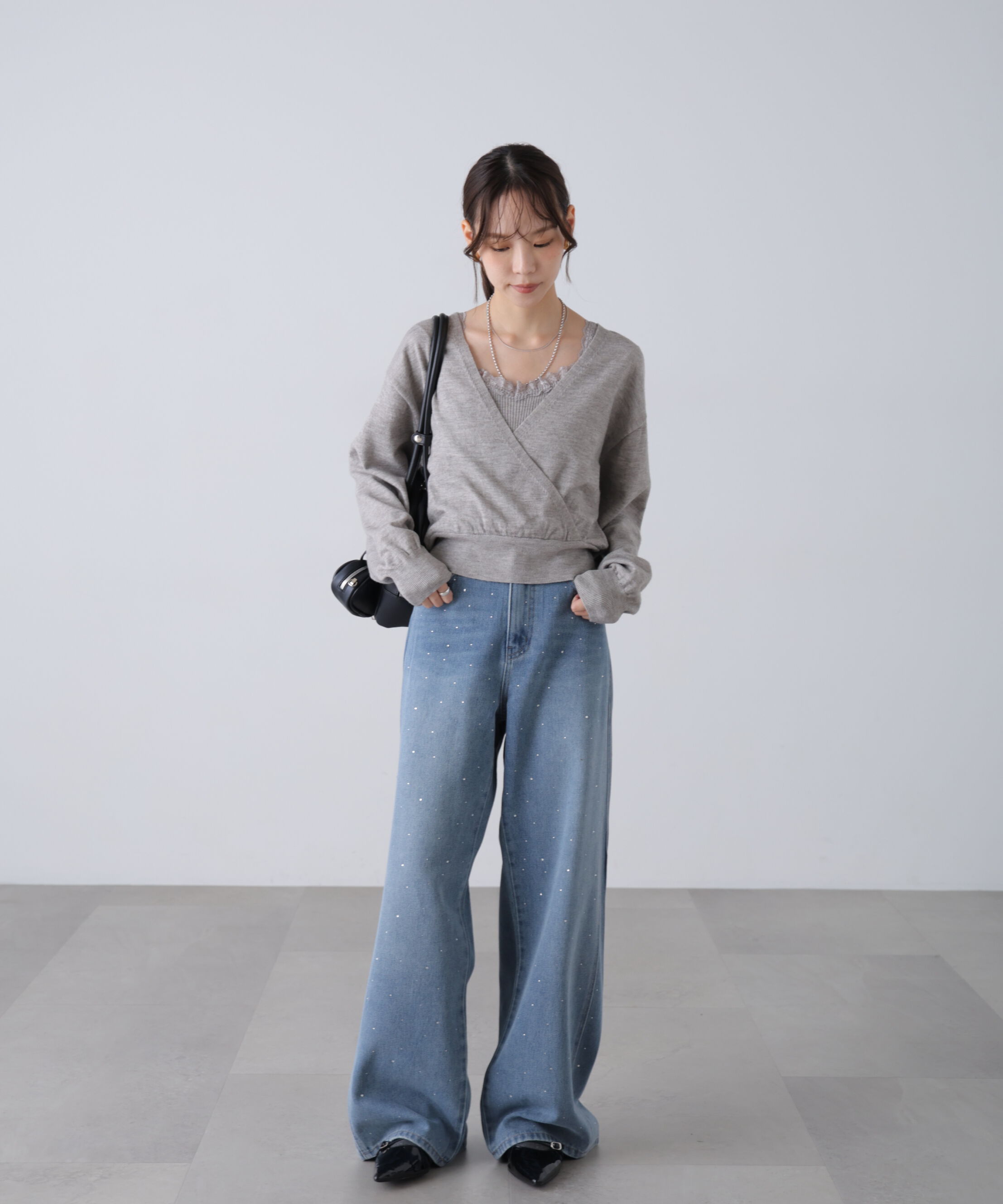  「レースドッキングカシュクールニット」|ニット・セーター|