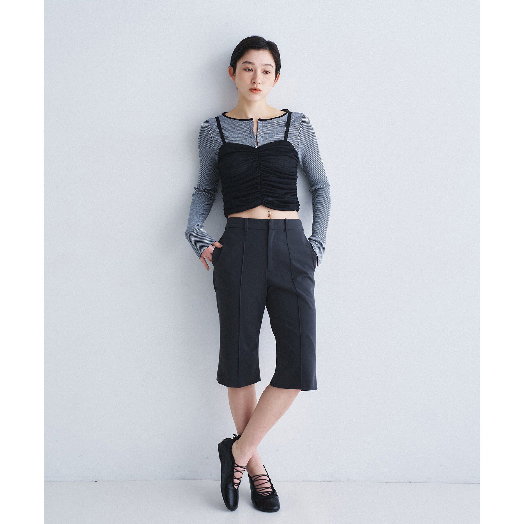 CODE A「organza shirring cami」|キャミソール|
