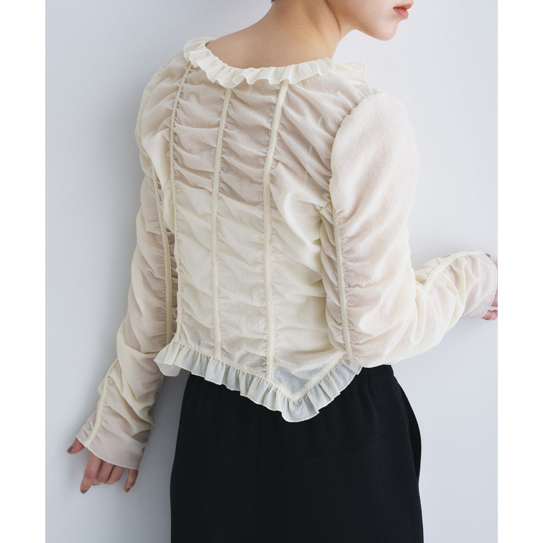 CODE A「dobby ruffle blouse」|シャツ・ブラウス|