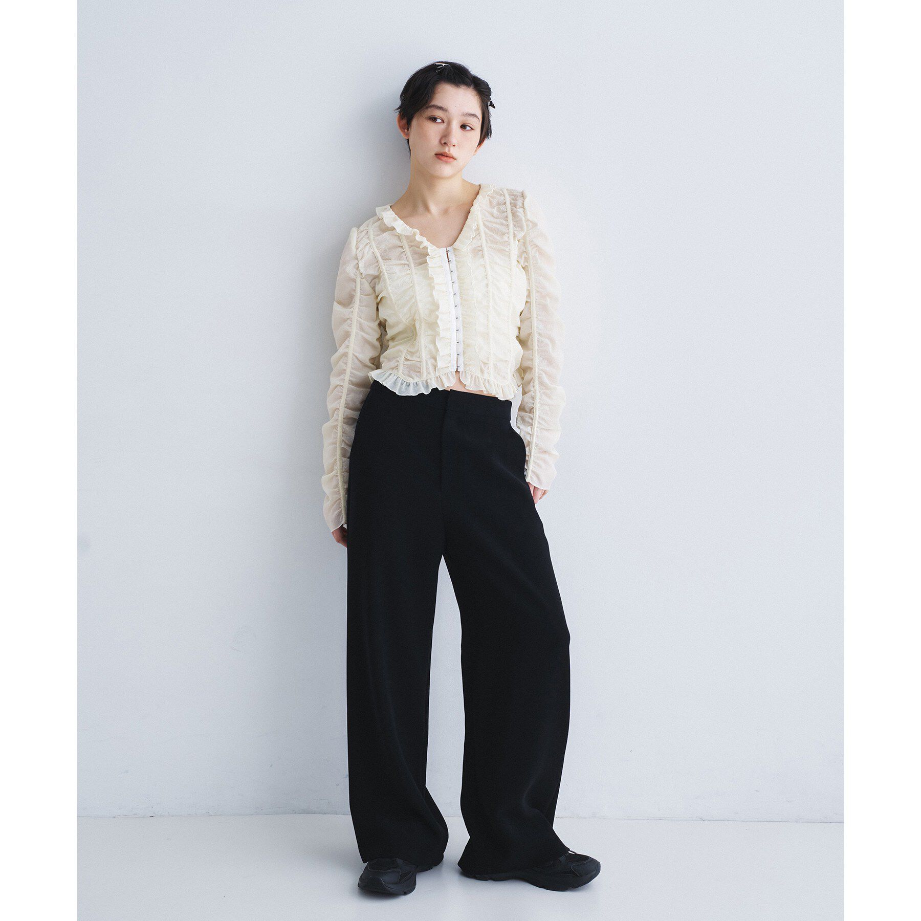 CODE A「dobby ruffle blouse」|シャツ・ブラウス|