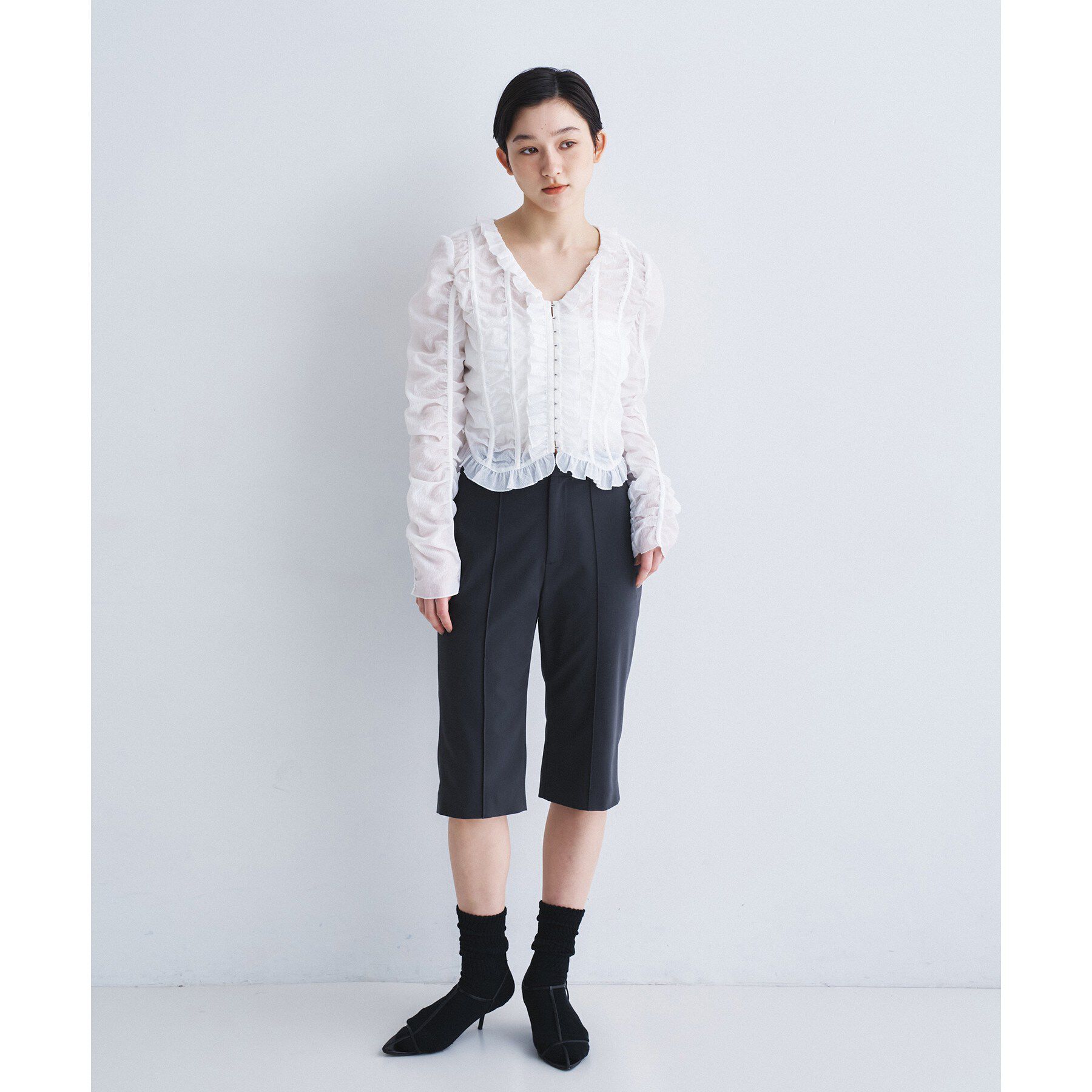 CODE A「dobby ruffle blouse」|シャツ・ブラウス|
