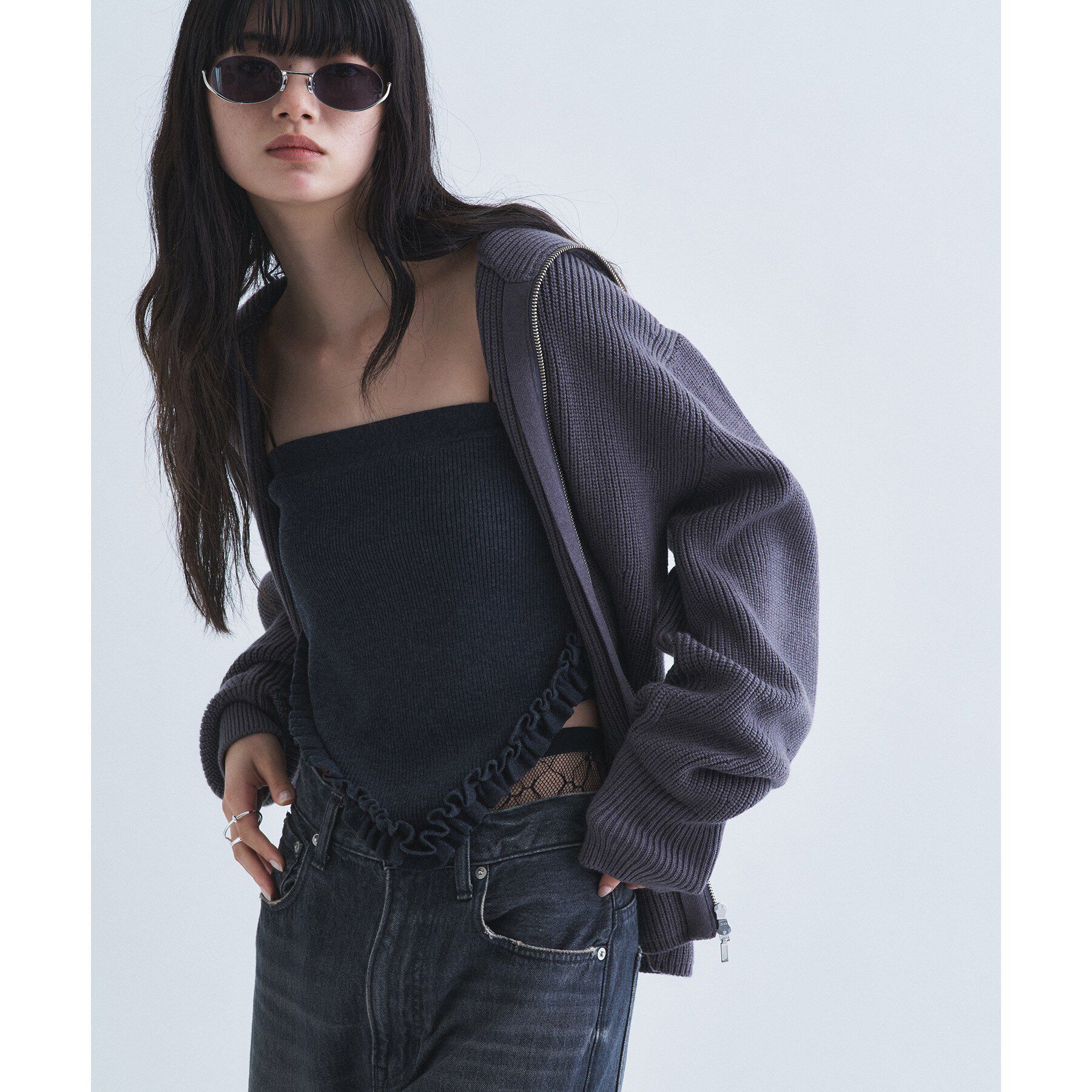 CODE A「form zip cardigan」|カーディガン|