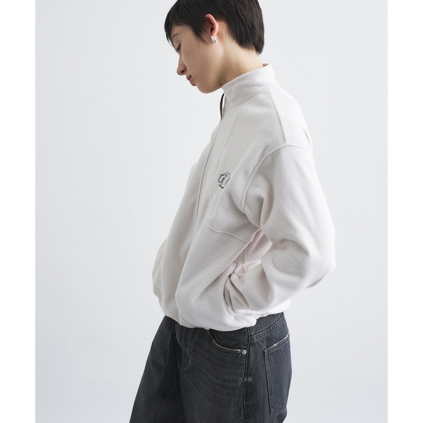 CODE A「Girls department Club｜FLEECE CURVE ZIP BLOUSON」|ブルゾン・スタジャン|