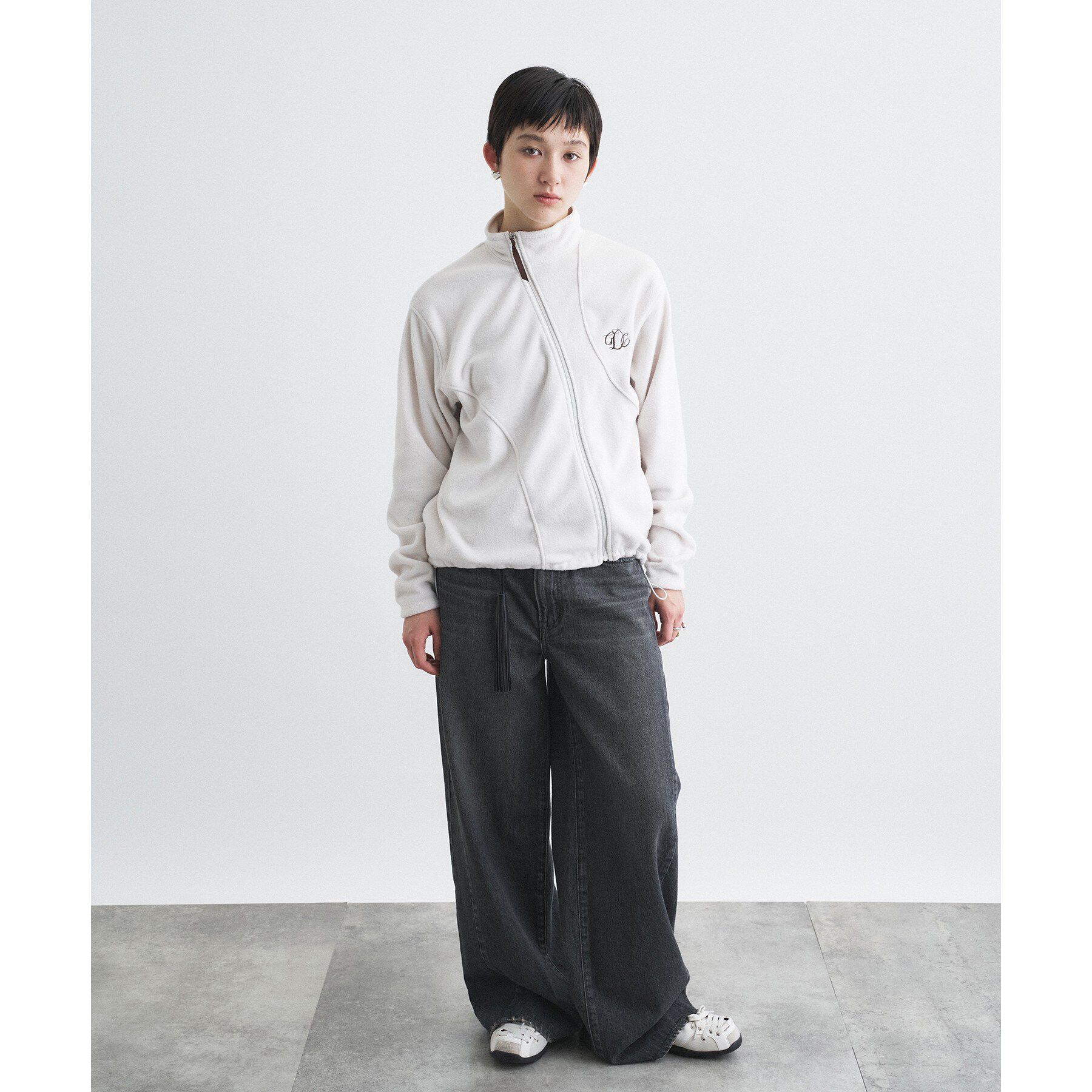 CODE A「Girls department Club｜FLEECE CURVE ZIP BLOUSON」|ブルゾン・スタジャン|