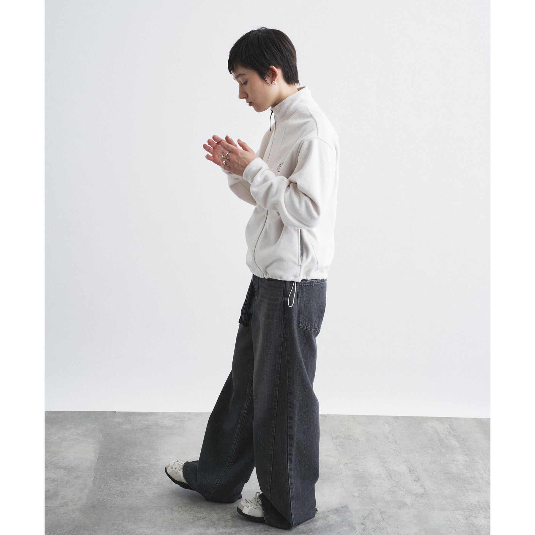 CODE A「Girls department Club｜FLEECE CURVE ZIP BLOUSON」|ブルゾン・スタジャン|