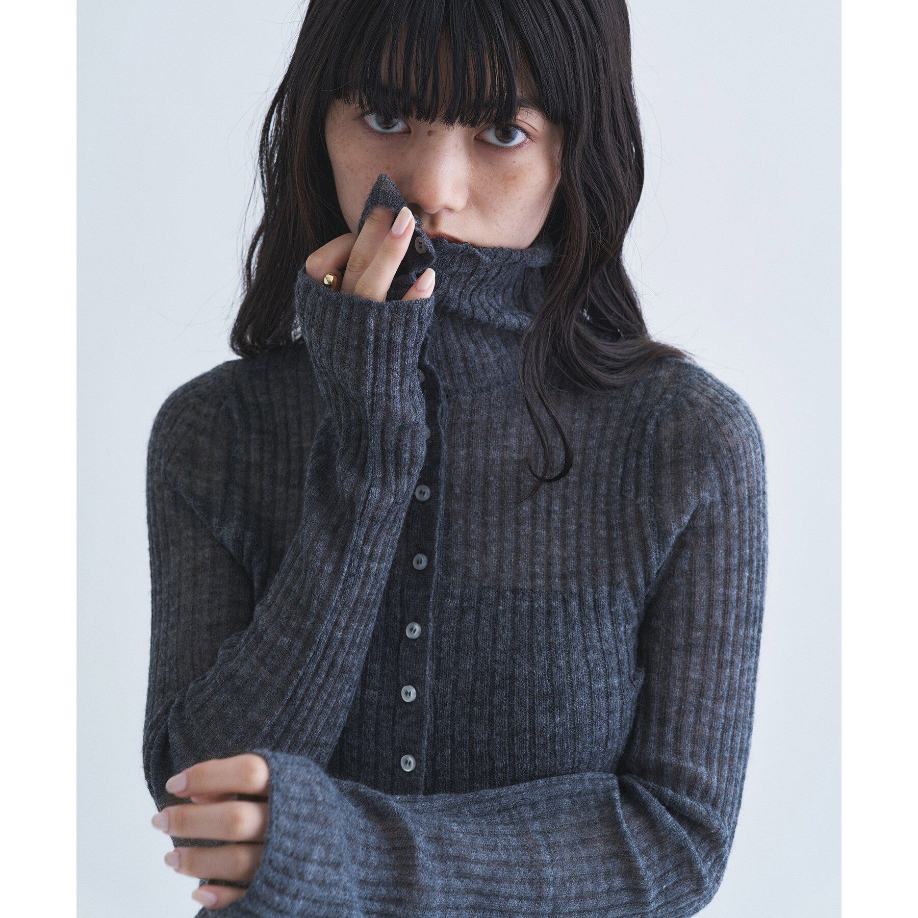 CODE A「sheer mohair rib cardigan」|カーディガン|